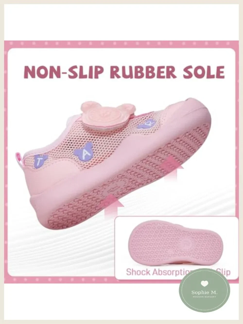 Baby Girls Barefoot Walking Shoes Breathable Hook & Loop Sneakers Toddler